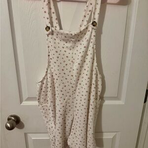 7th Ray White and Pink Floral Jumpsuit